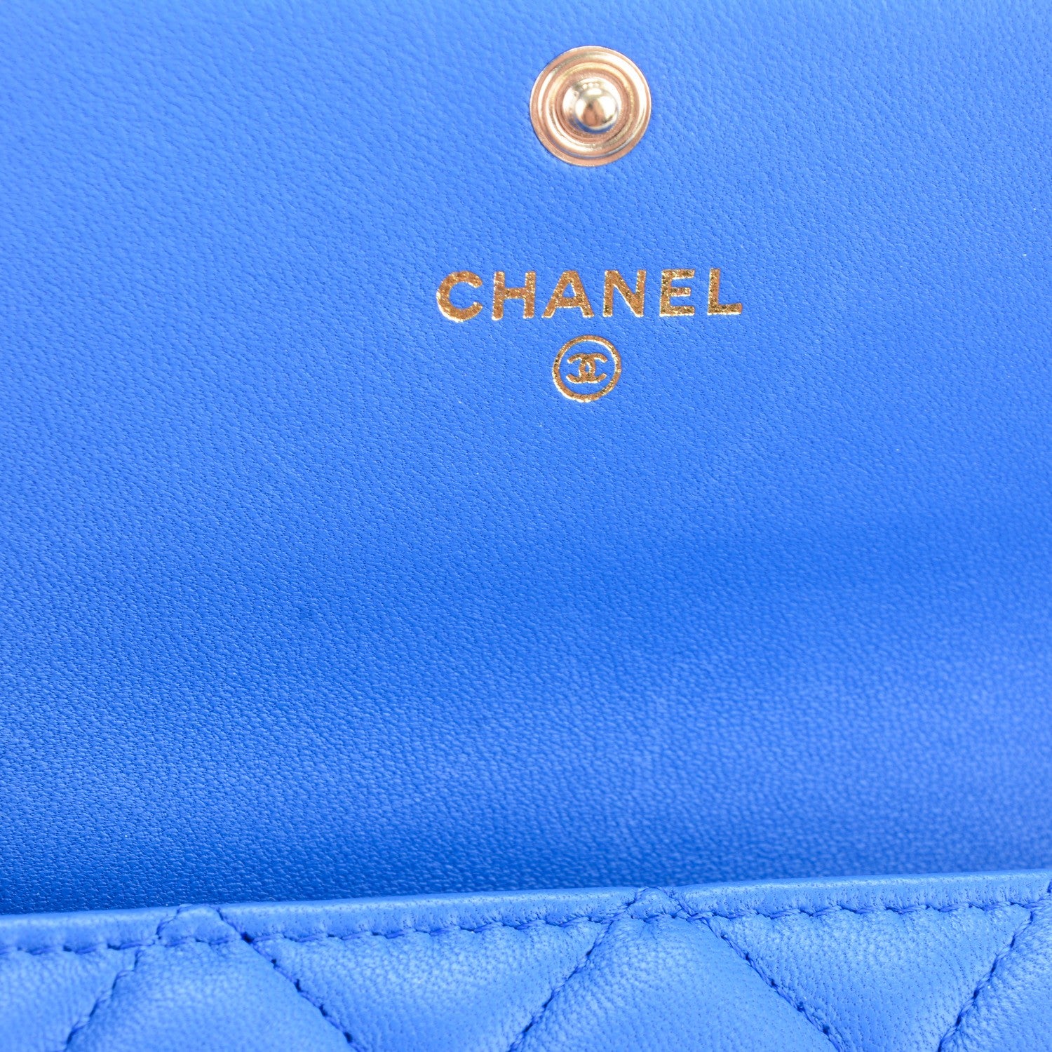 Chanel Lambskin Quilted Boy Flap Wallet Blue 6 of 8