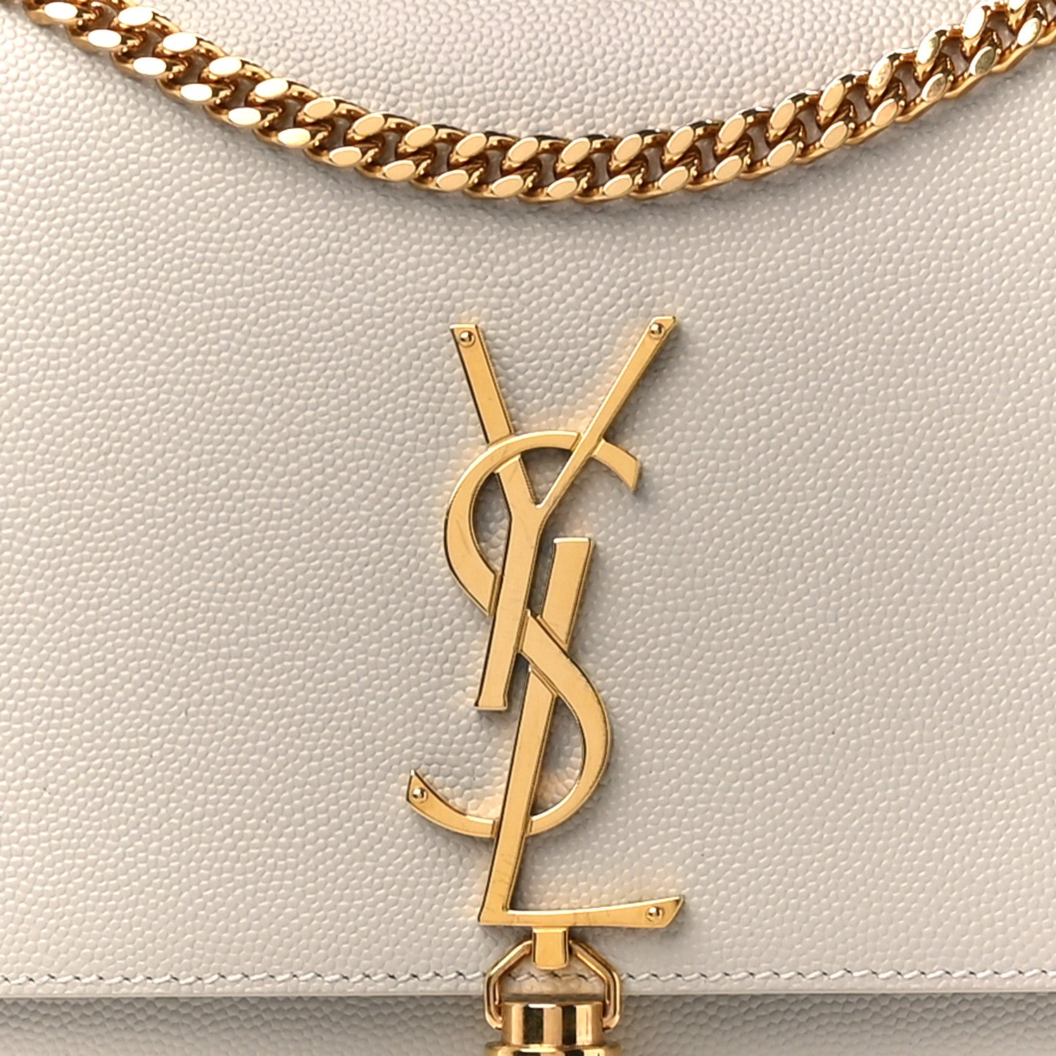 Saint Laurent Grain De Poudre Medium Classic Monogram Kate Satchel Blanc Vintage 9 of 11