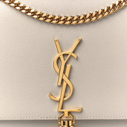 Saint Laurent Grain De Poudre Medium Classic Monogram Kate Satchel Blanc Vintage 9 of 11