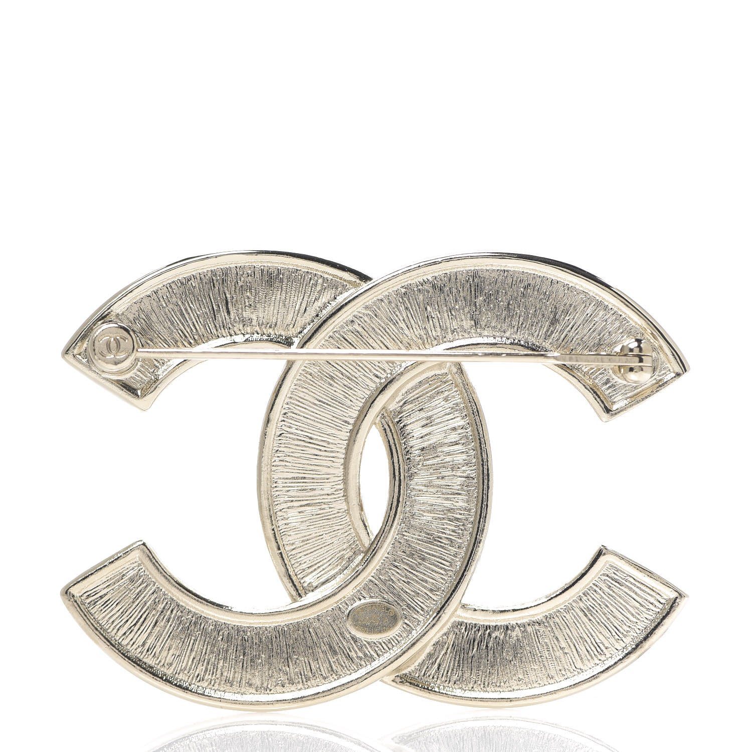 Chanel Crystal Pearl Chain Mania CC Brooch Gold 2 of 3