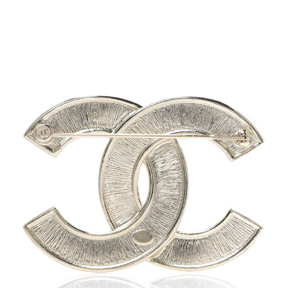 Chanel Crystal Pearl Chain Mania CC Brooch Gold 2 of 3