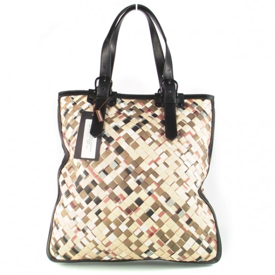 Nova Check Woven Vertical Tote Bag