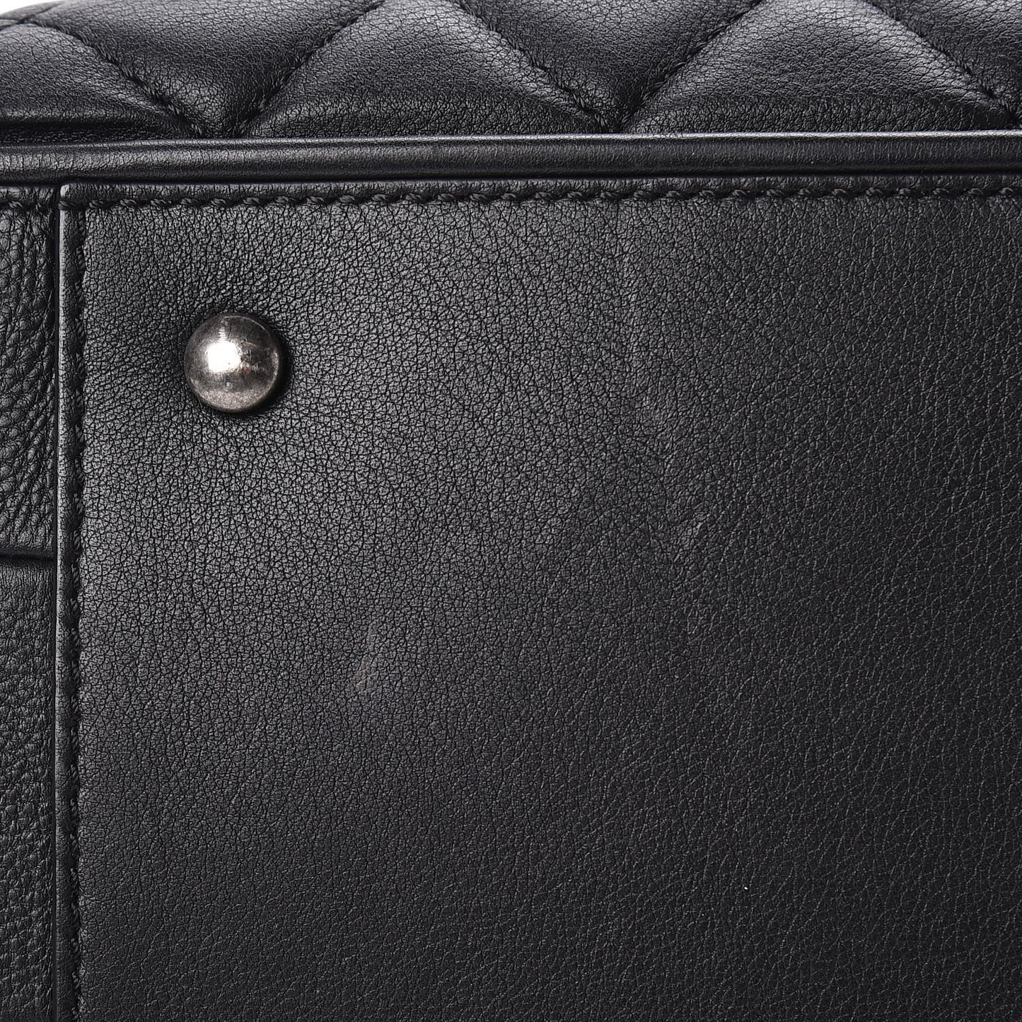 Calfskin Quilted Frame In Chain Tote Black