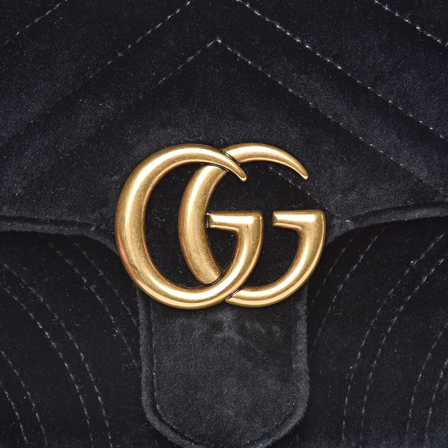 Gucci Velvet Matelasse Mini GG Marmont Shoulder Bag Black 10 of 14