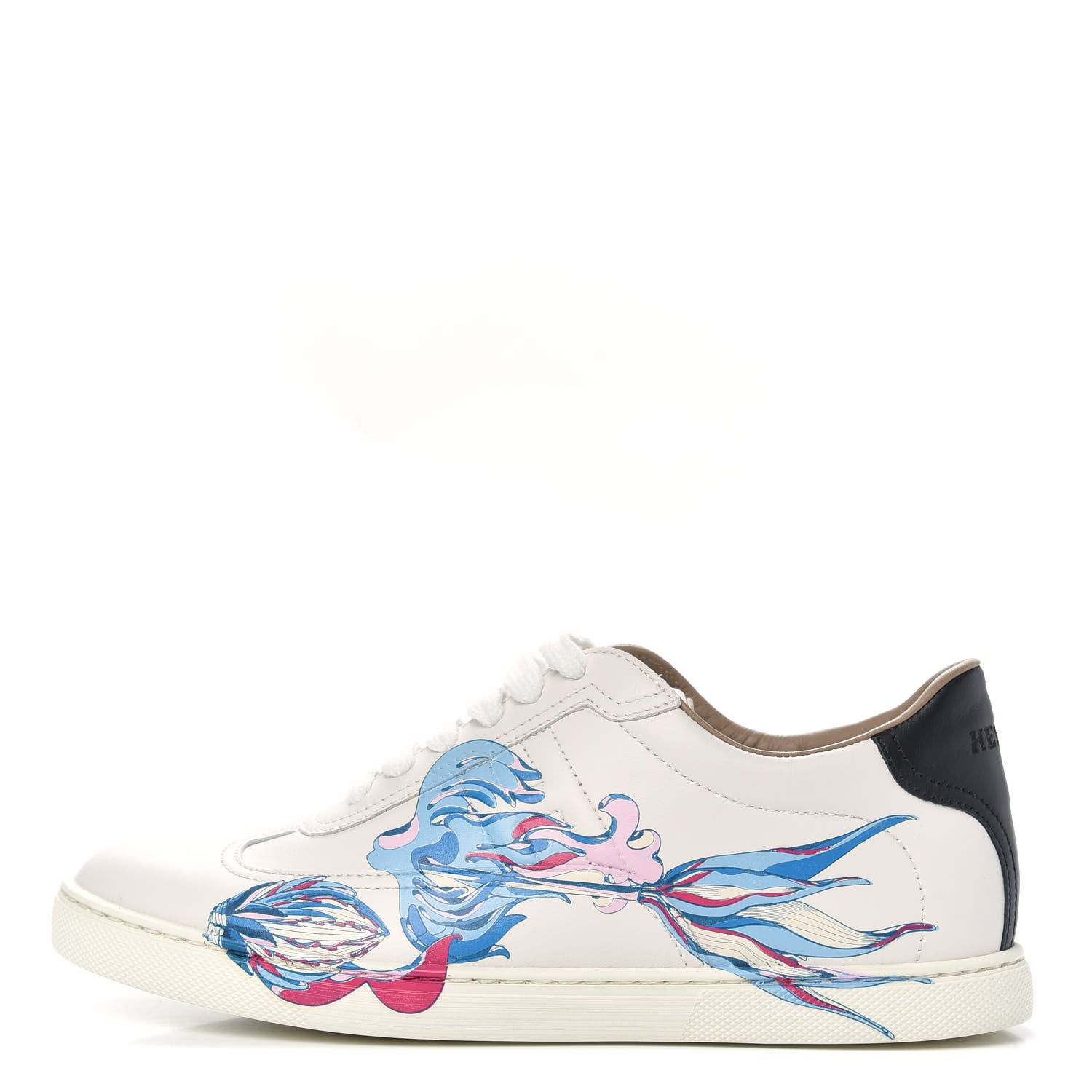 Hermes Calfskin Fantaisie Botanique Womens Quicker Sneakers 37 Multicolor White 1 of 10