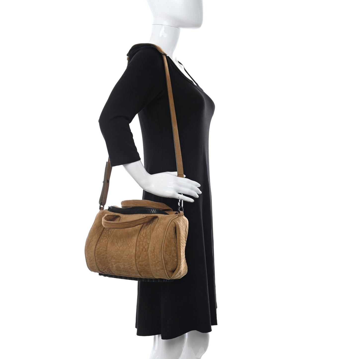 Nubuck Mini Rockie Matte Black Hardware Tan