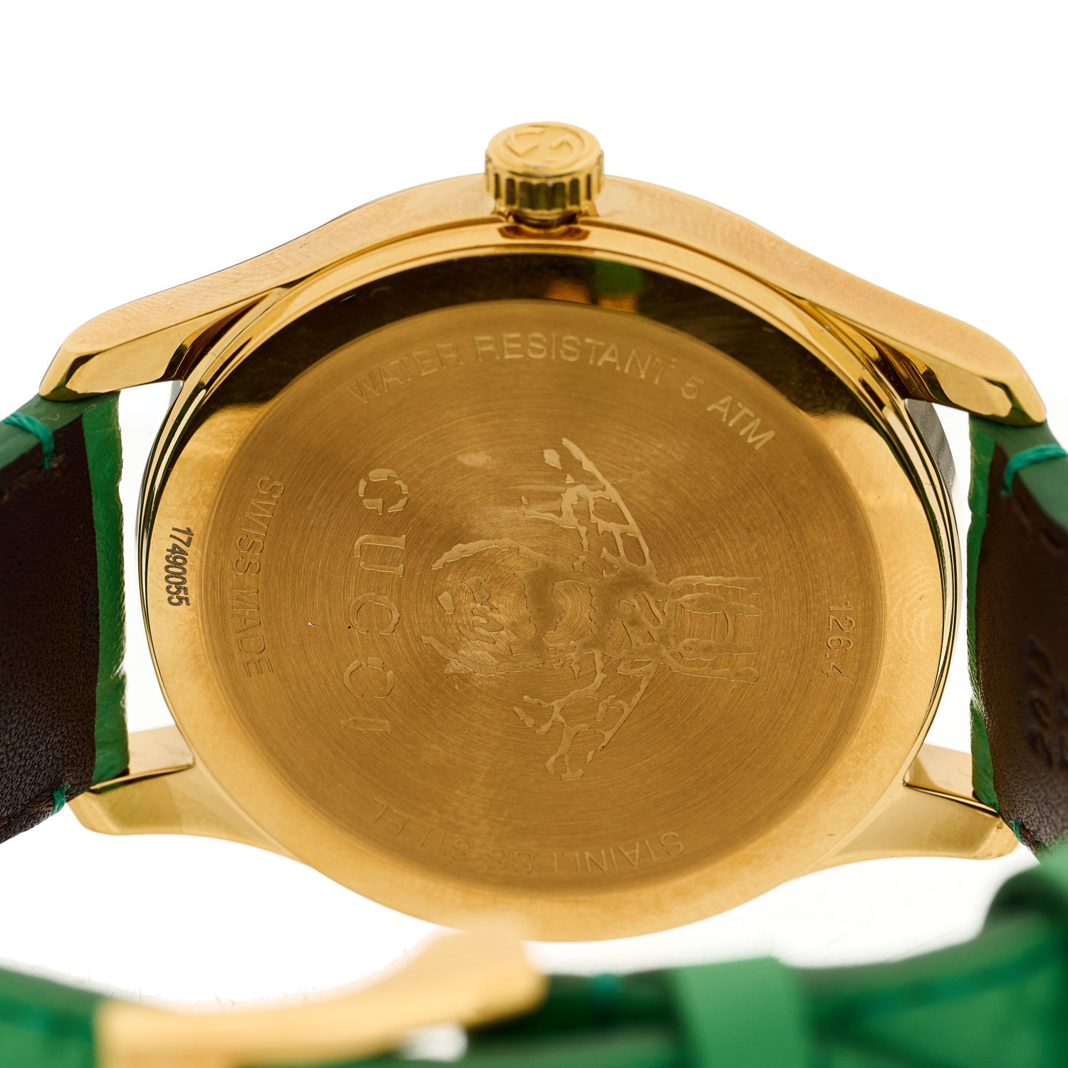 Gucci Stainless Steel Calfskin 38mm G-Timeless Quartz Watch Green 4 of 5