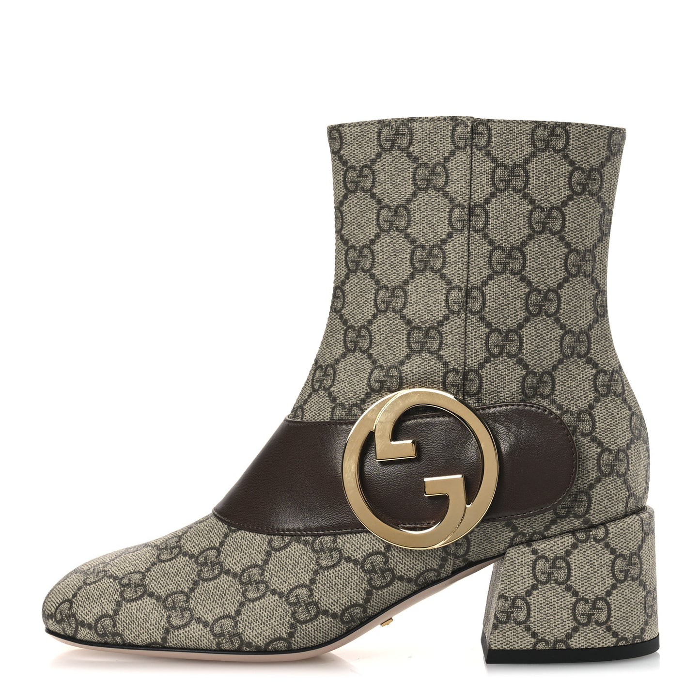 GG Supreme Monogram Malaga Kid Blondie 55mm Ankle Boots 37 Beige Ebony New Acero