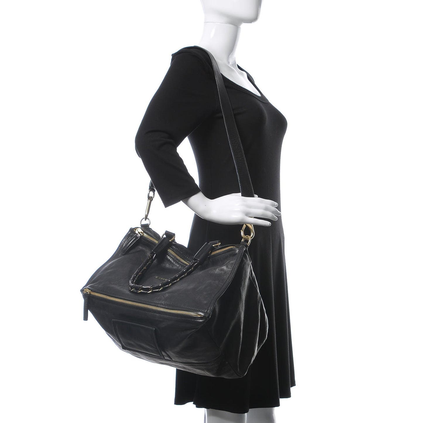 Sugar Goatskin Large Pandora Black