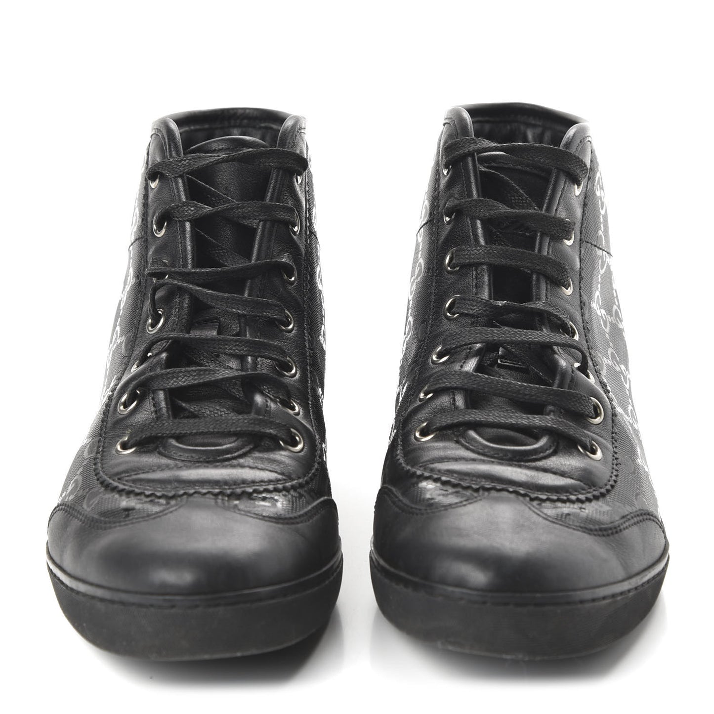Imprime Monogram Womens High Top Sneakers 37.5 Black