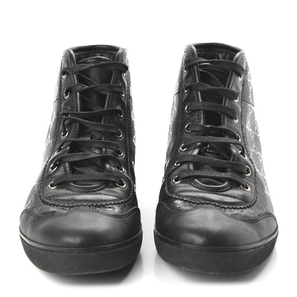 Gucci Imprime Monogram Womens High Top Sneakers 37.5 Black 2 of 8