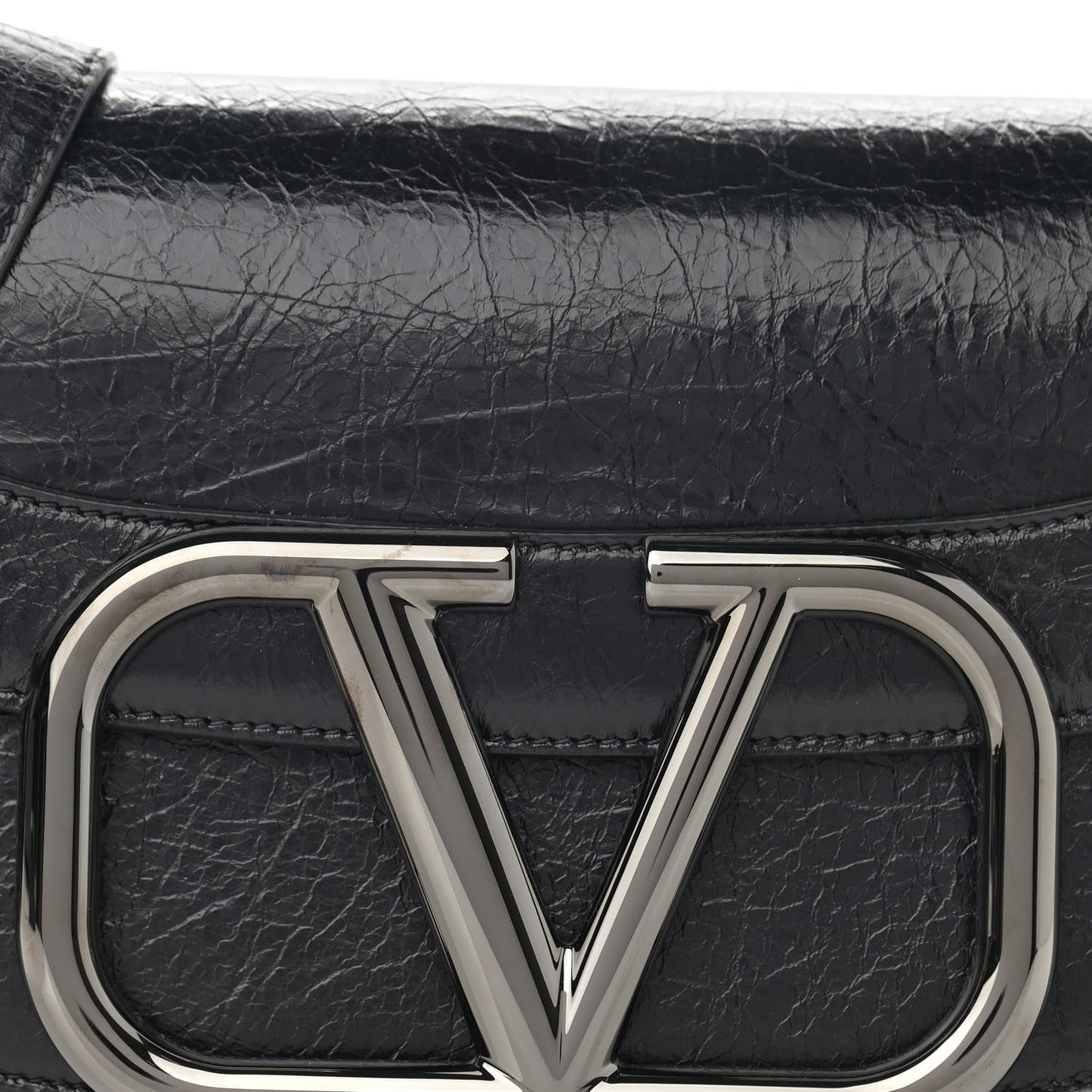Brushed Calfskin Supervee Shoulder Bag Black