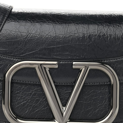 Valentino Garavani Brushed Calfskin Supervee Shoulder Bag Black 7 of 9