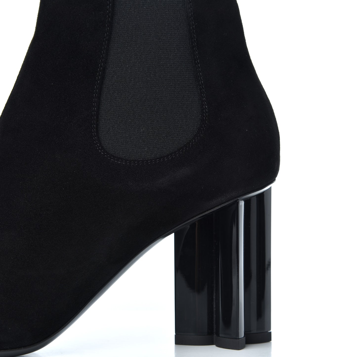 Suede Monogram Uniformes Cap Toe Chelsea 80mm Ankle Boots 38.5 Black