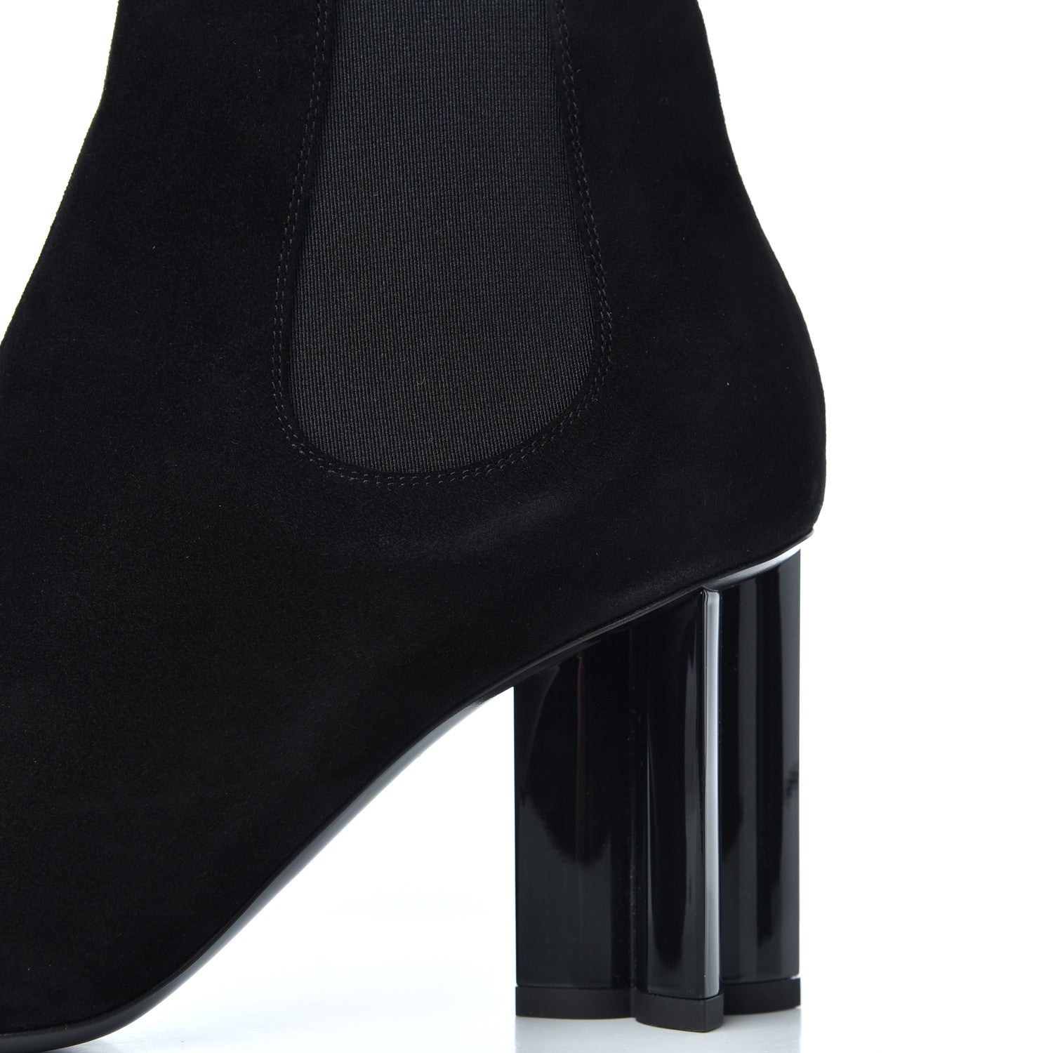 Louis Vuitton Suede Monogram Uniformes Cap Toe Chelsea 80mm Ankle Boots 38.5 Black 11 of 13