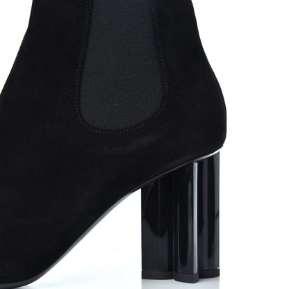 Louis Vuitton Suede Monogram Uniformes Cap Toe Chelsea 80mm Ankle Boots 38.5 Black 11 of 13