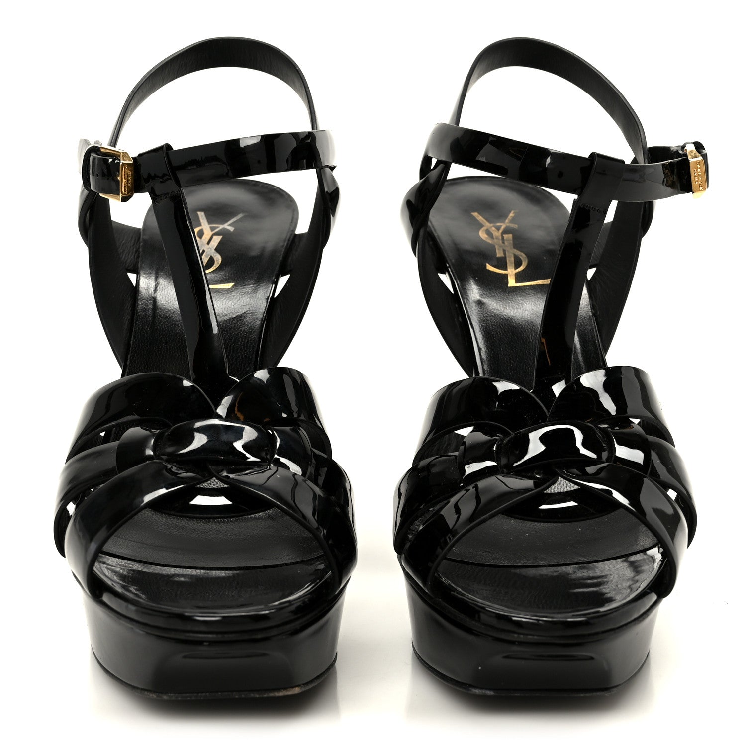 Saint Laurent Patent Tribute 75 Platform Sandals 39 Black 6 of 24