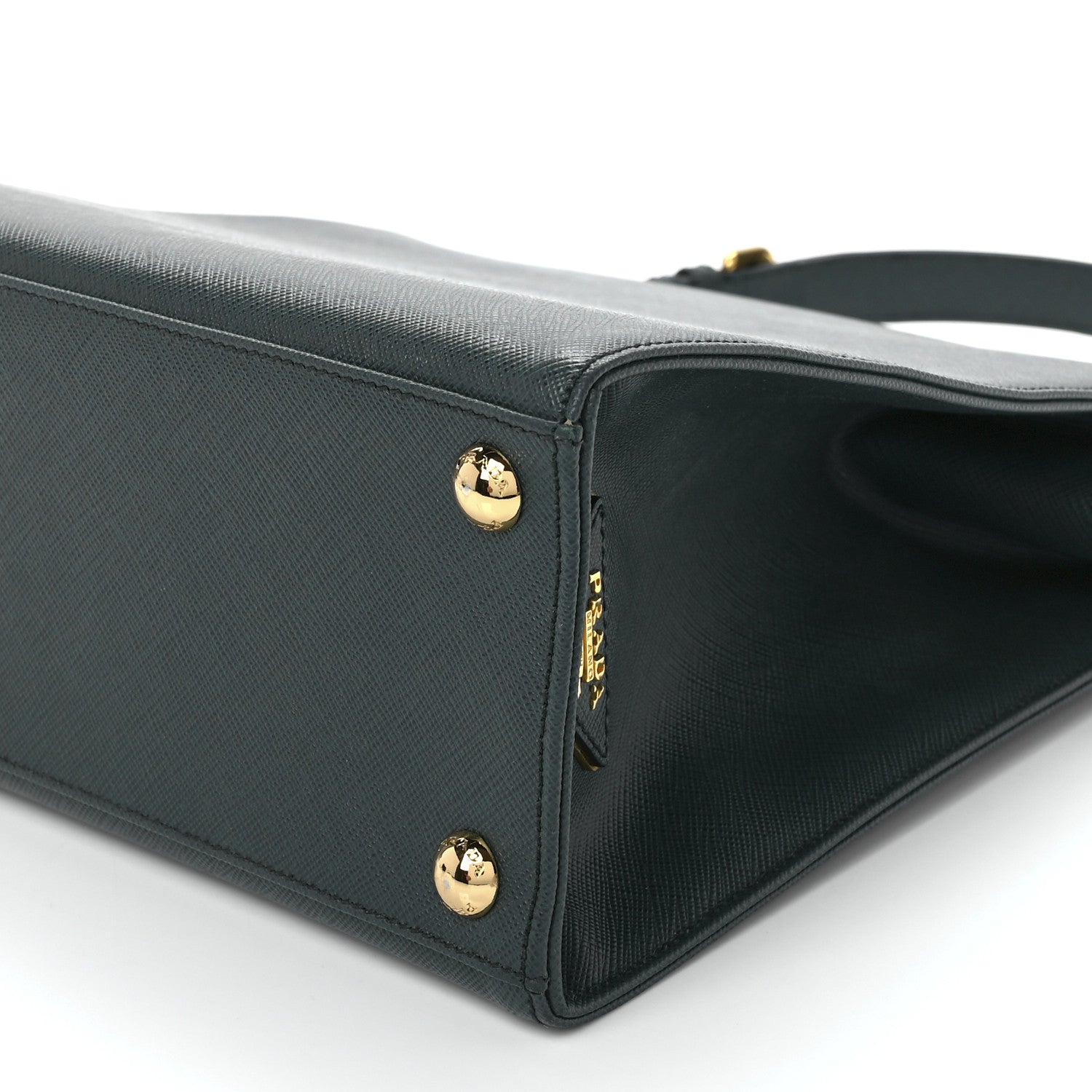 Prada Saffiano Lux Framed Bag Smeraldo 11 of 11
