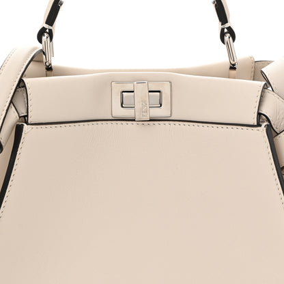Fendi Vitello Seta Suede FF Mini Peekaboo Iconic Satchel Uovo Sigaro Marrone 8 of 10