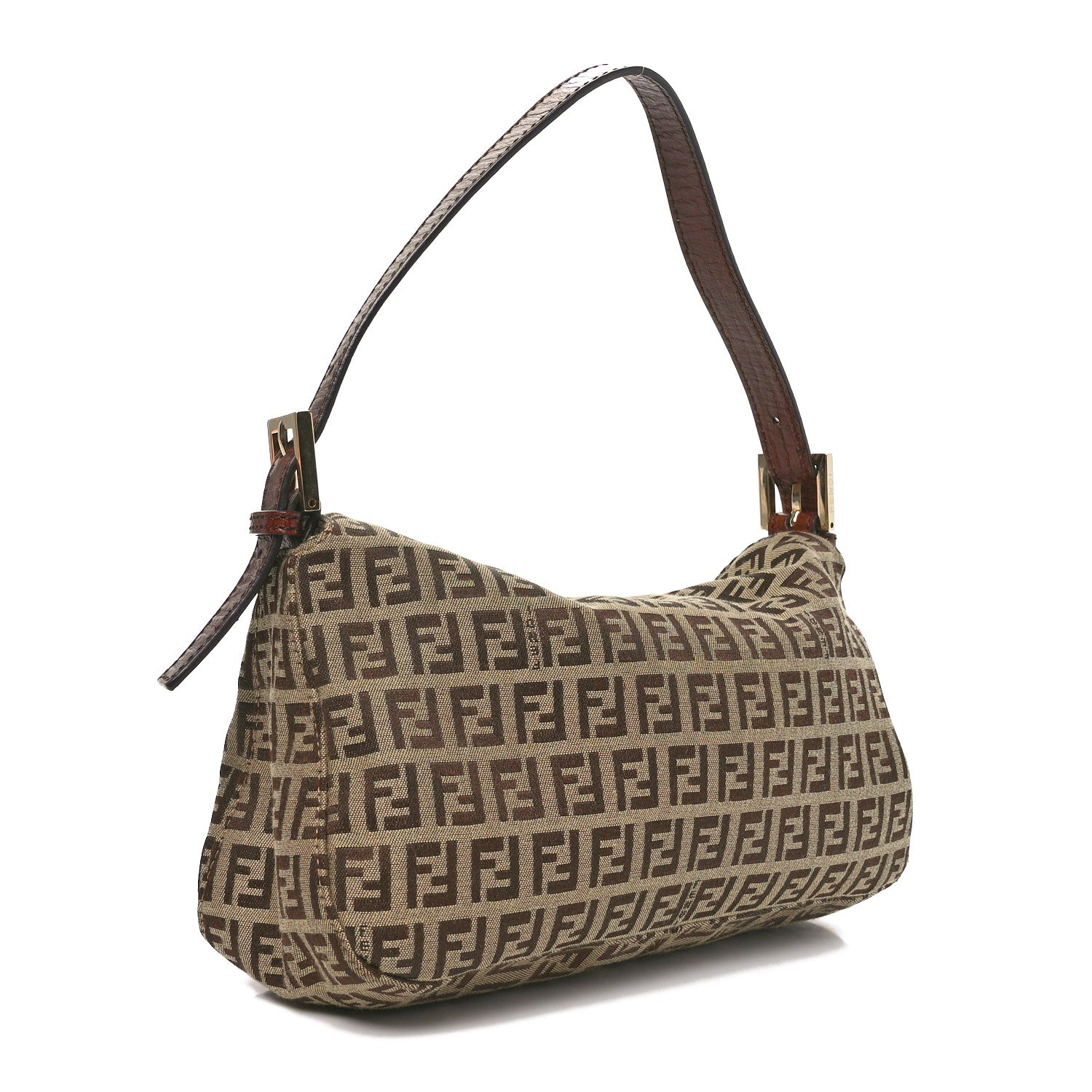 Fendi Zucchino Vitello Baguette Mogano Panna Bruciato 3 of 10