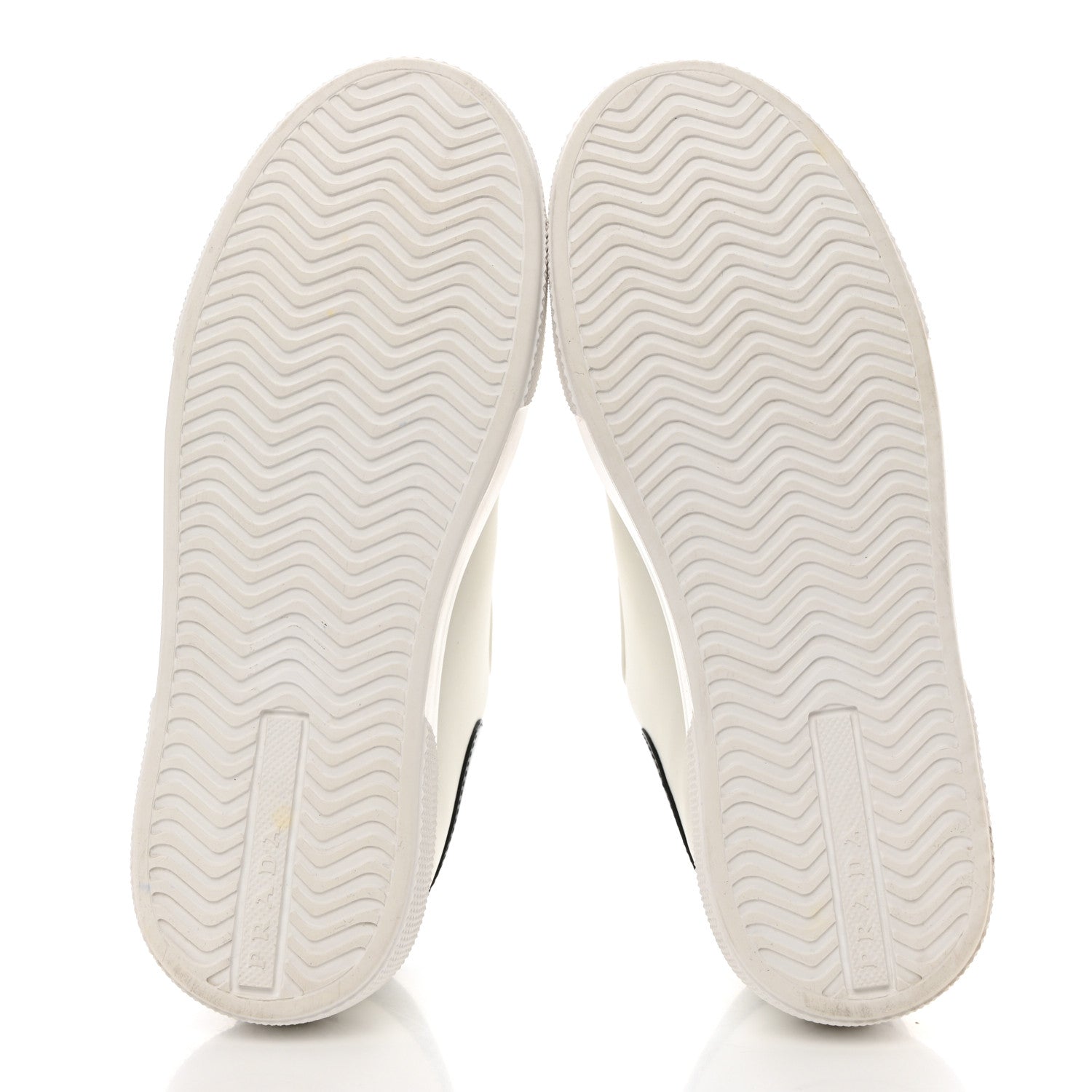 Prada Vitello Soft Rubber Logo Womens Low Top Sneakers 35.5 White Black 5 of 8