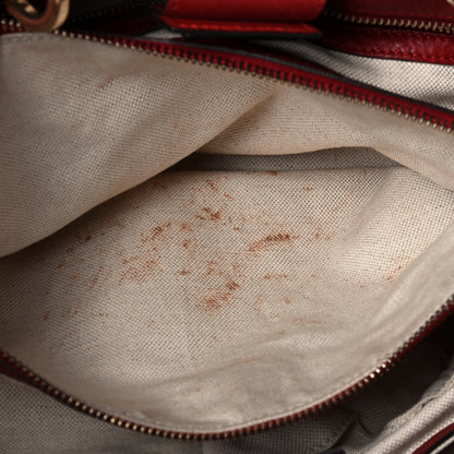 Gucci Pebbled Calfskin Medium Bamboo Shopper Tote Red 14 of 14