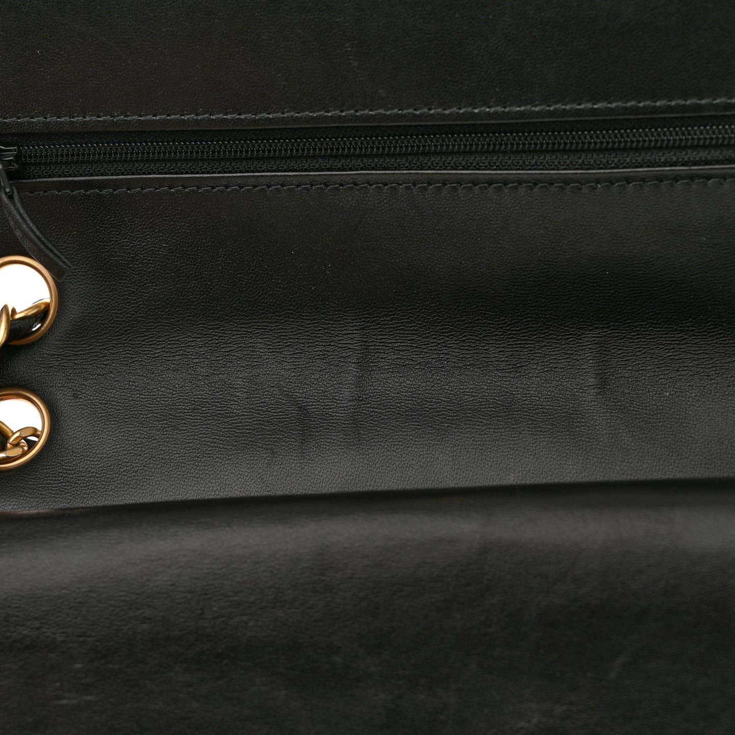 Lambskin Chevron Quilted Small Double Flap Black