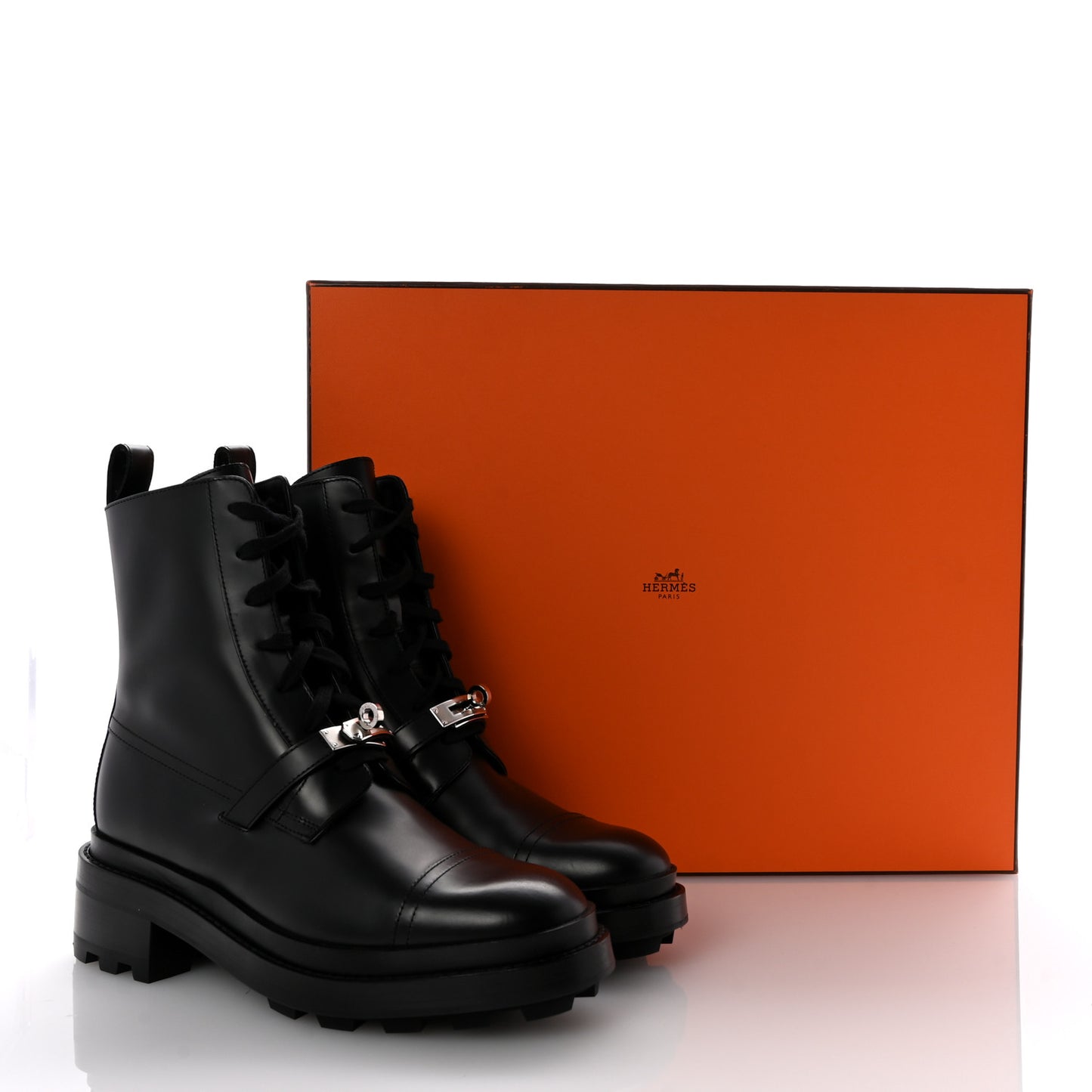 Glossed Calfskin Funk Ankle Boots 38 Black