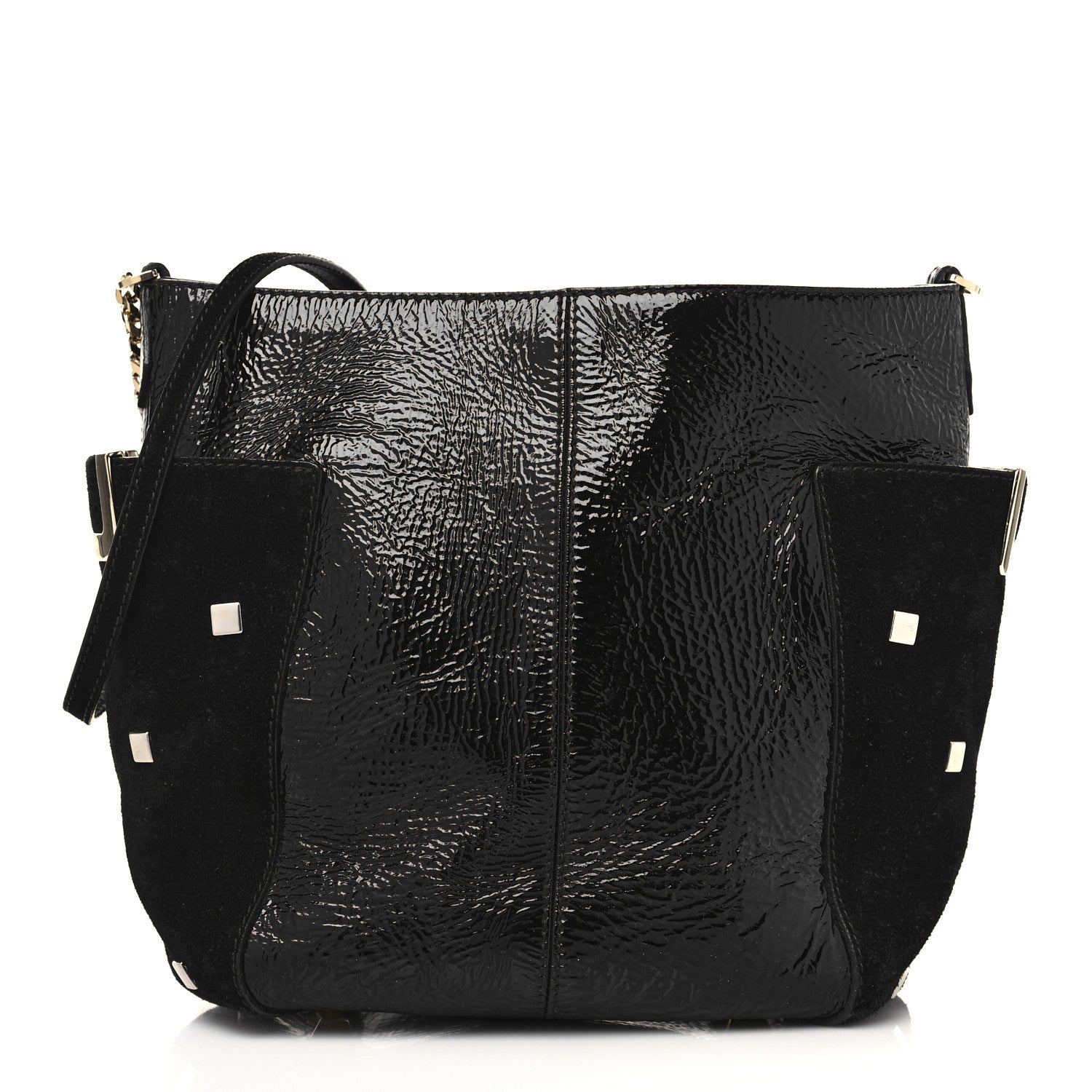 Jimmy Choo Crinkled Patent Small Anabel Crossbody Black 1 of 5