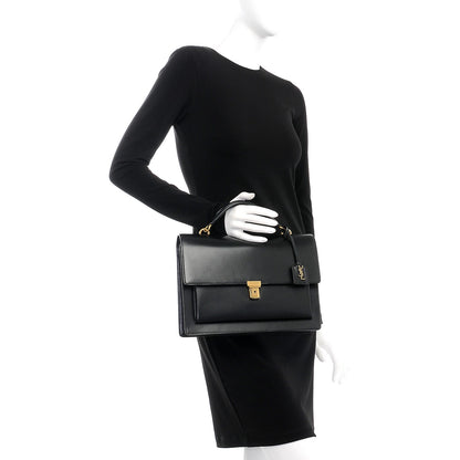 Saint Laurent Calfskin Large Highschool Satchel Black 3 of 10