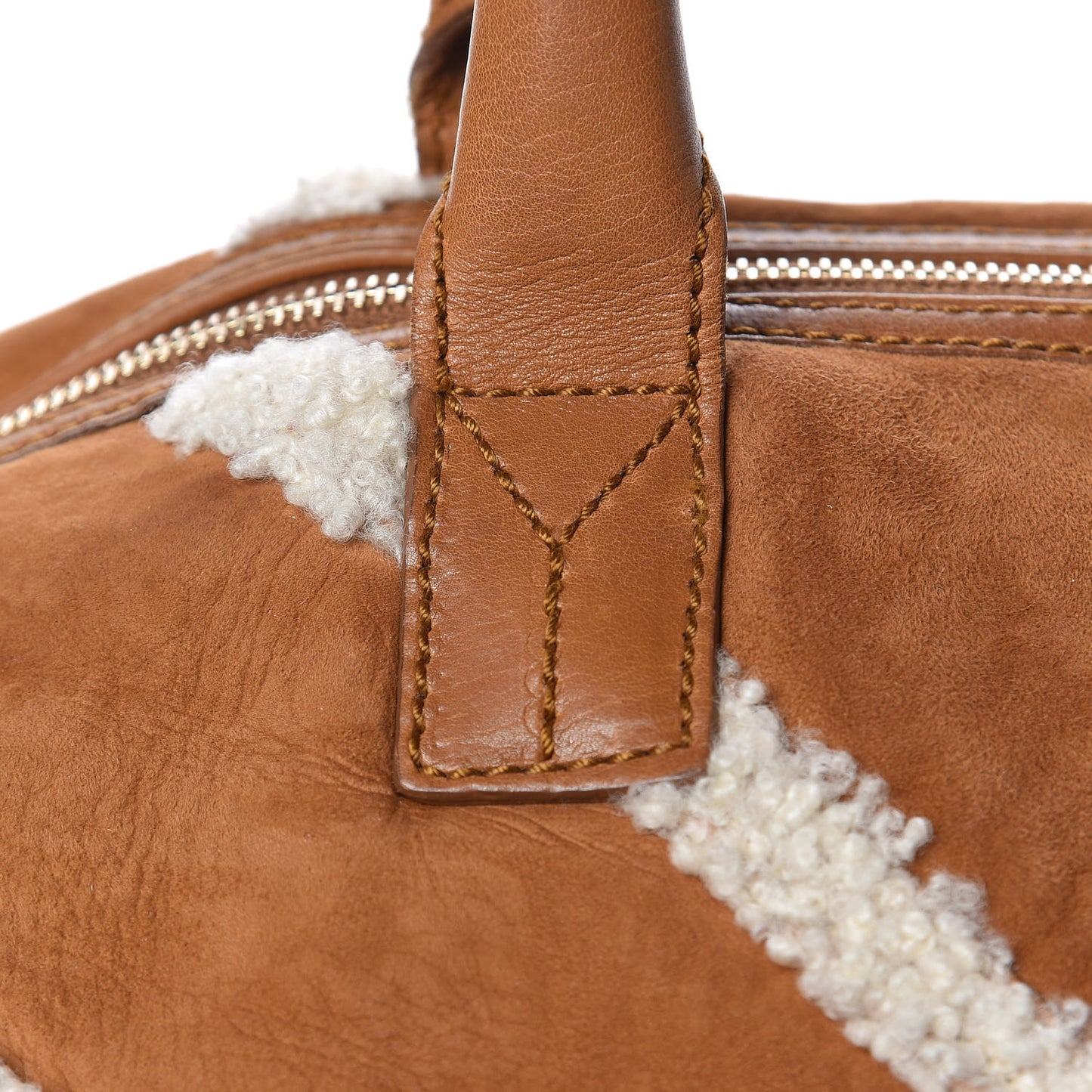 Suede Shearling Medium Easy Sac Tan