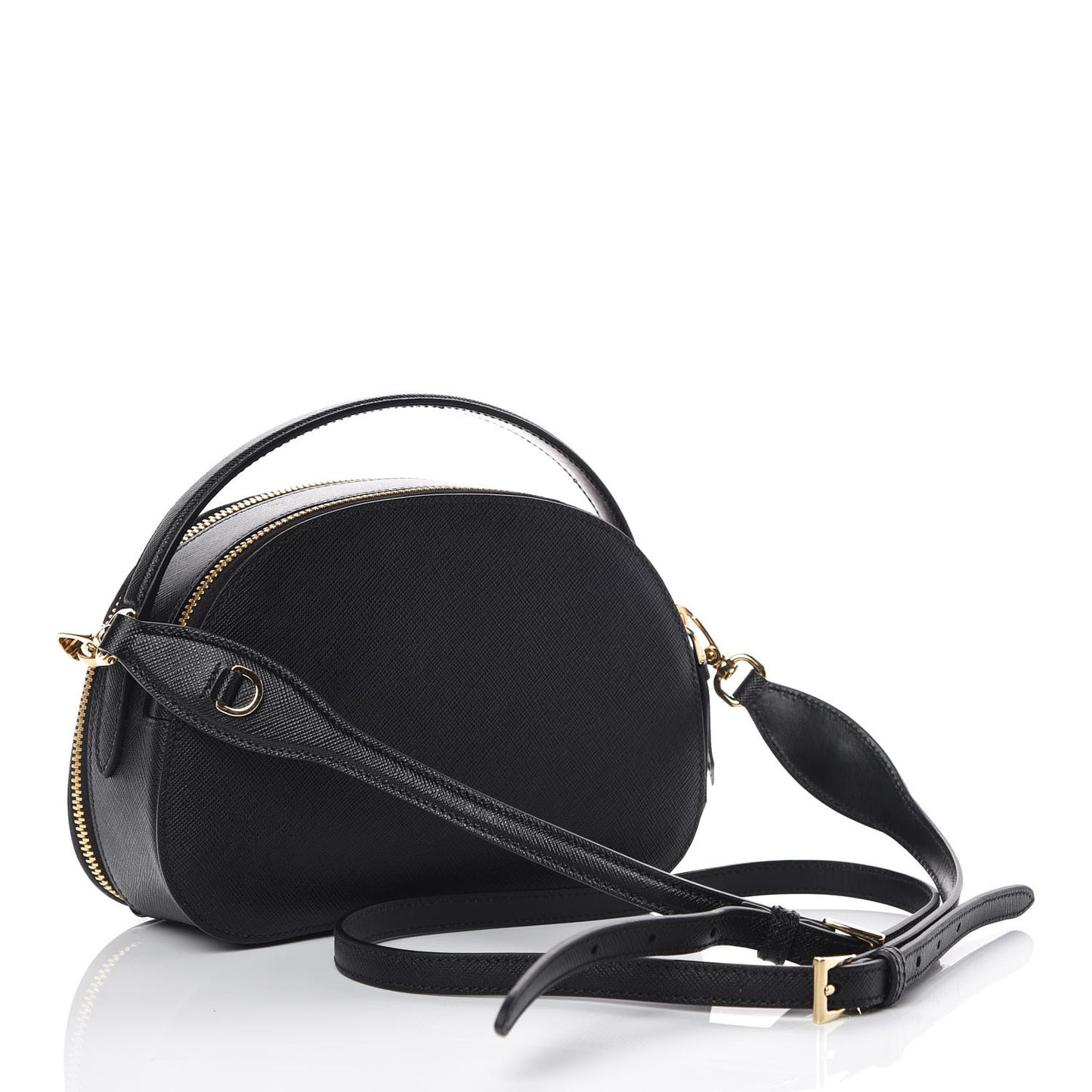 Saffiano Lux Odette Crossbody Black