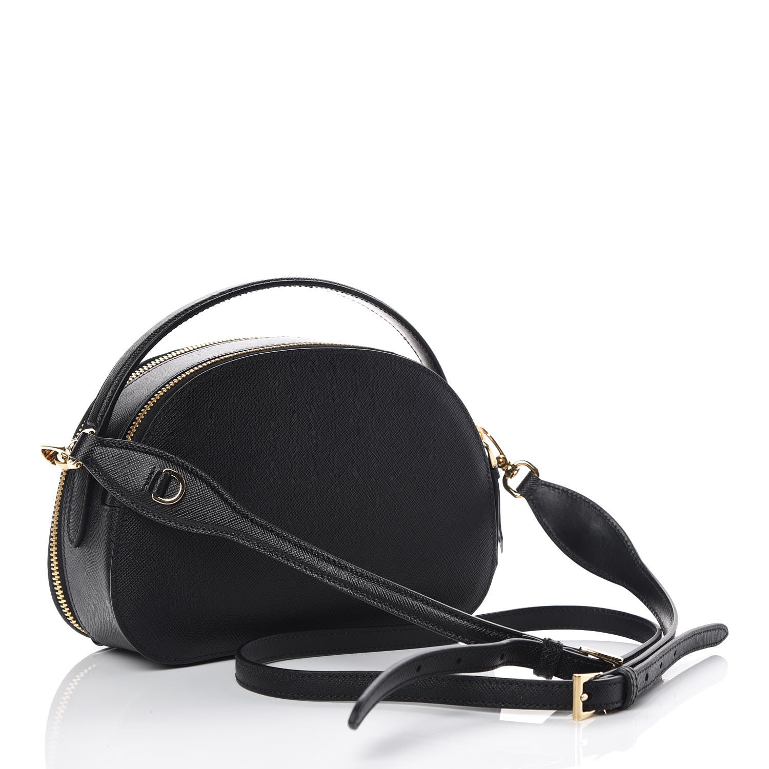 Prada Saffiano Lux Odette Crossbody Black 4 of 11