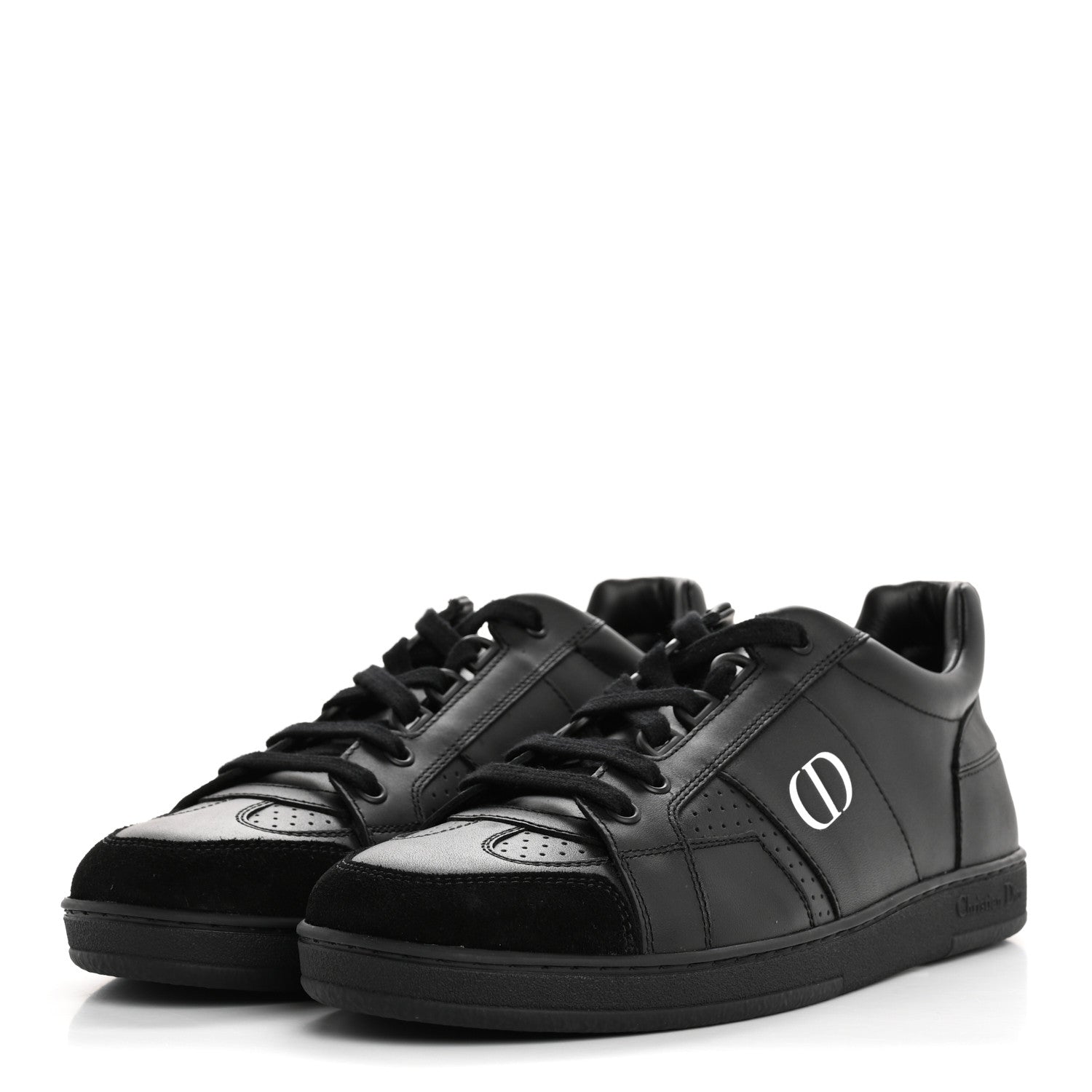 Christian Dior Calfskin Suede Logo Sneakers 38 Black 4 of 9