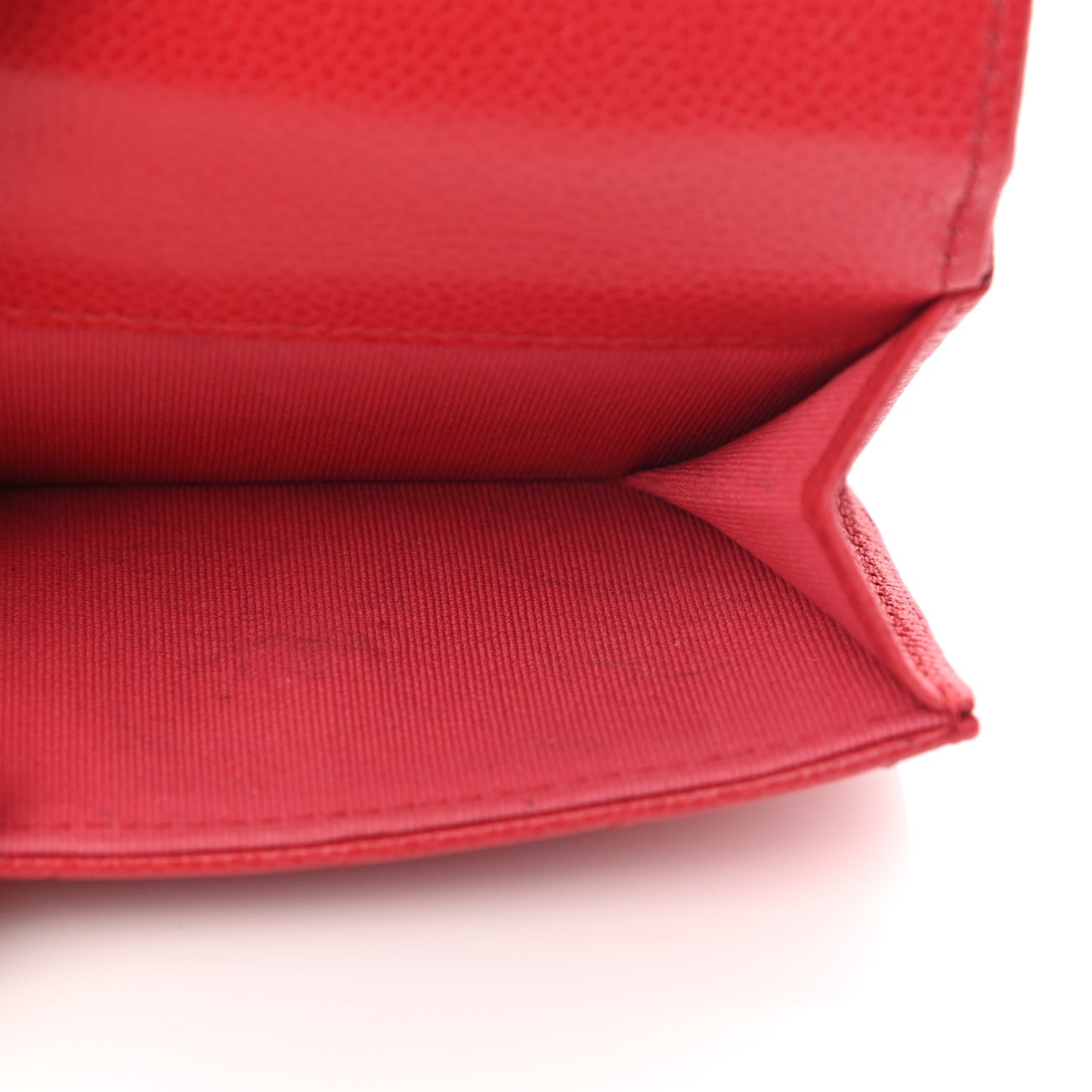 Caviar Quilted Small Boy Flap Wallet Red