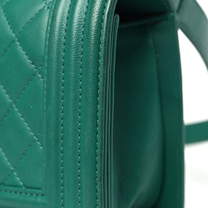 Chanel Lambskin Quilted Small Boy Flap Green 12 of 14