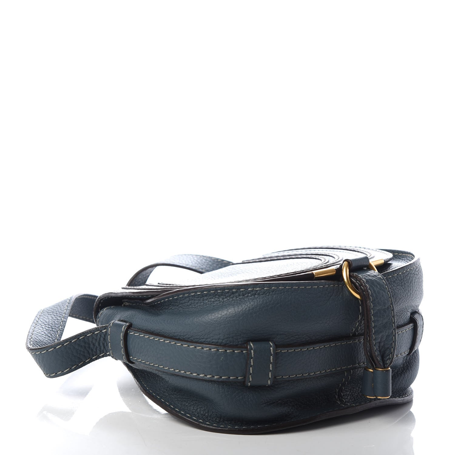 Chloe Calfskin Mini Marcie Round Crossbody Bag Teal 4 of 9
