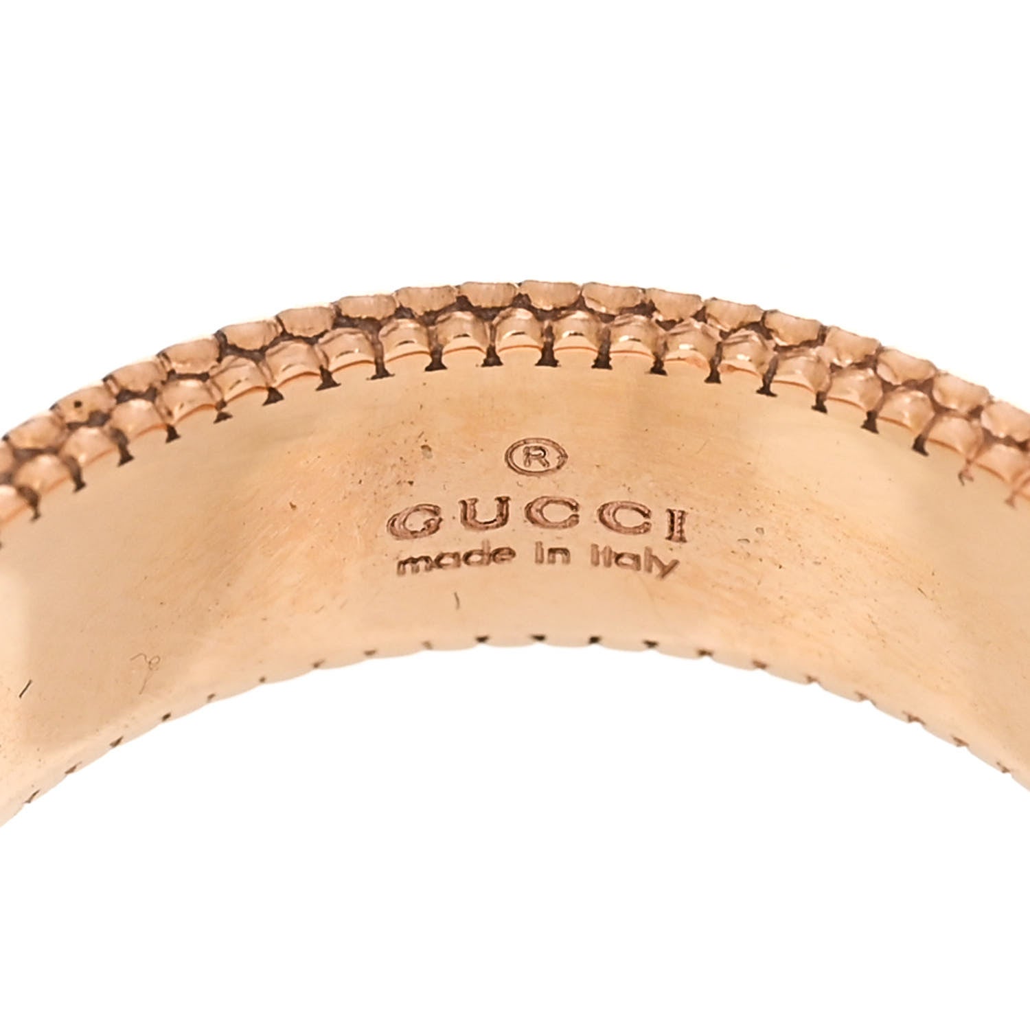 Gucci 18K Rose Gold Enamel 6mm Icon Blooms Ring 50 5.5 4 of 6