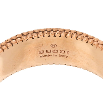 Gucci 18K Rose Gold Enamel 6mm Icon Blooms Ring 50 5.5 4 of 6