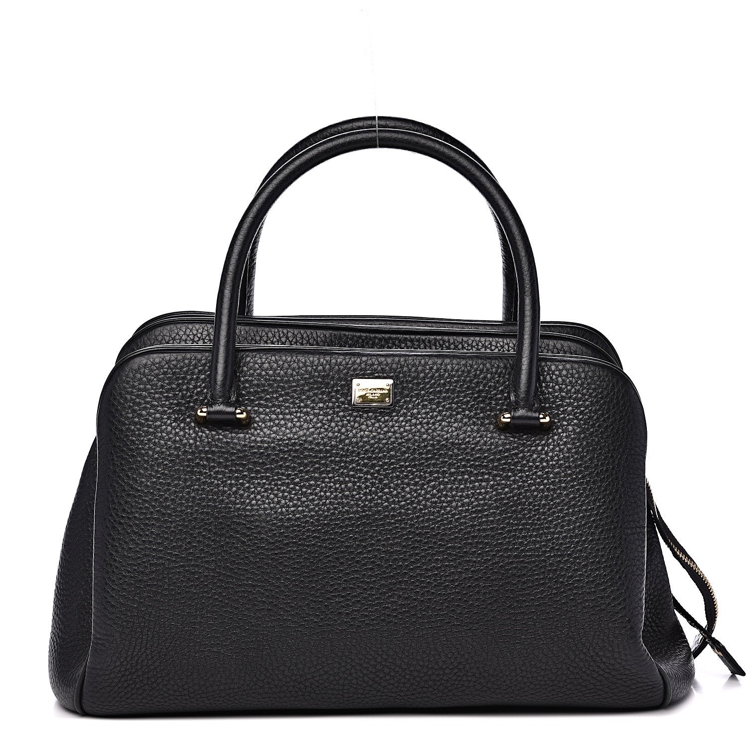 Dolce & Gabbana Grained Deerskin Double Zip Black 1 of 12