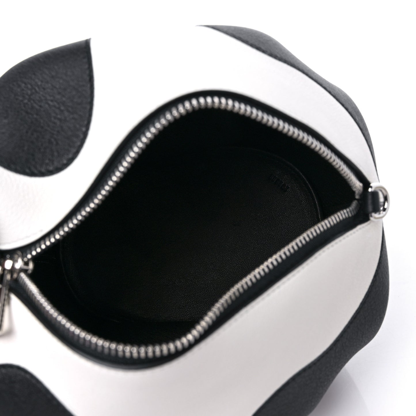 Calfskin Panda Crossbody Black White