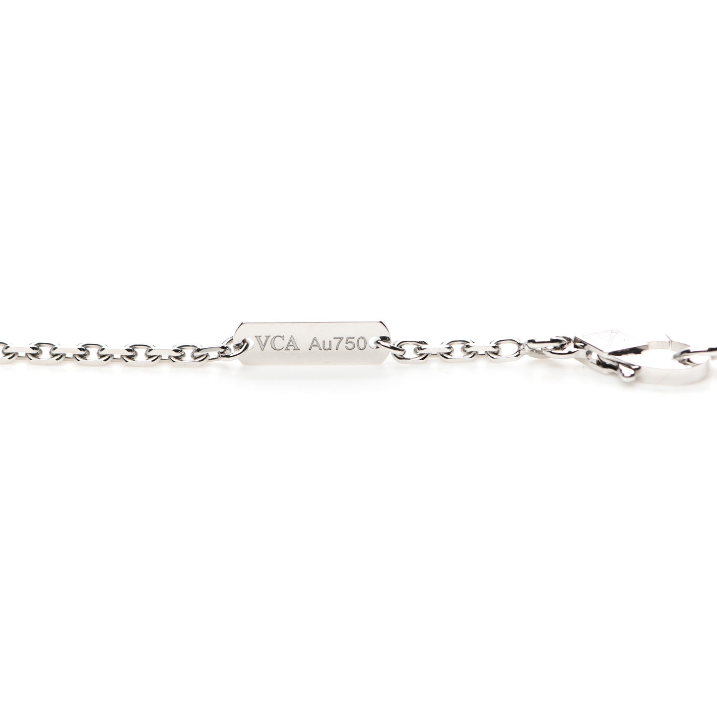 18K White Gold Mother of Pearl Magic Alhambra Pendant Necklace