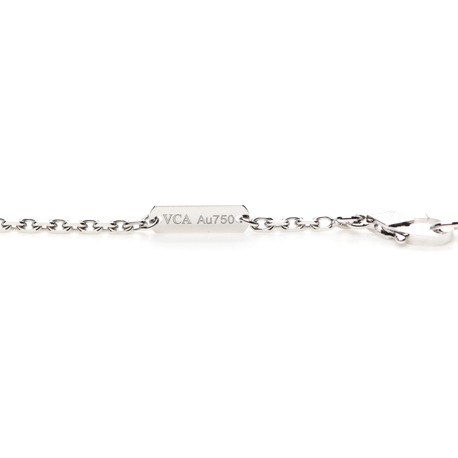 Van Cleef & Arpels 18K White Gold Mother of Pearl Magic Alhambra Pendant Necklace 4 of 6