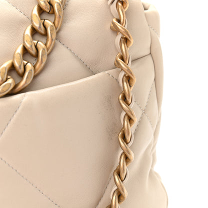 Chanel Lambskin Quilted Medium Chanel 19 Flap Light Beige 12 of 13