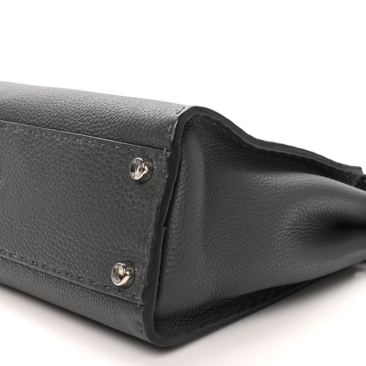 Fendi Cuoio Romano Selleria Bi-Color Medium Peekaboo Iconic Satchel Asfalto Latte 9 of 9