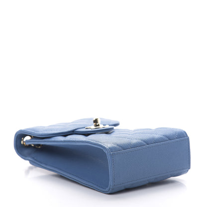 Chanel Caviar Quilted Classic Phone Holder Blue 4 of 11