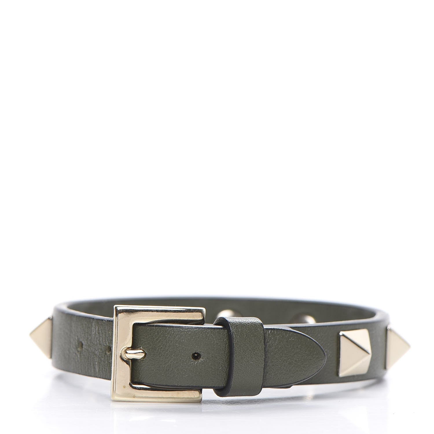 Valentino Garavani Vitello Rockstud Bracelet Kaki 3 of 4