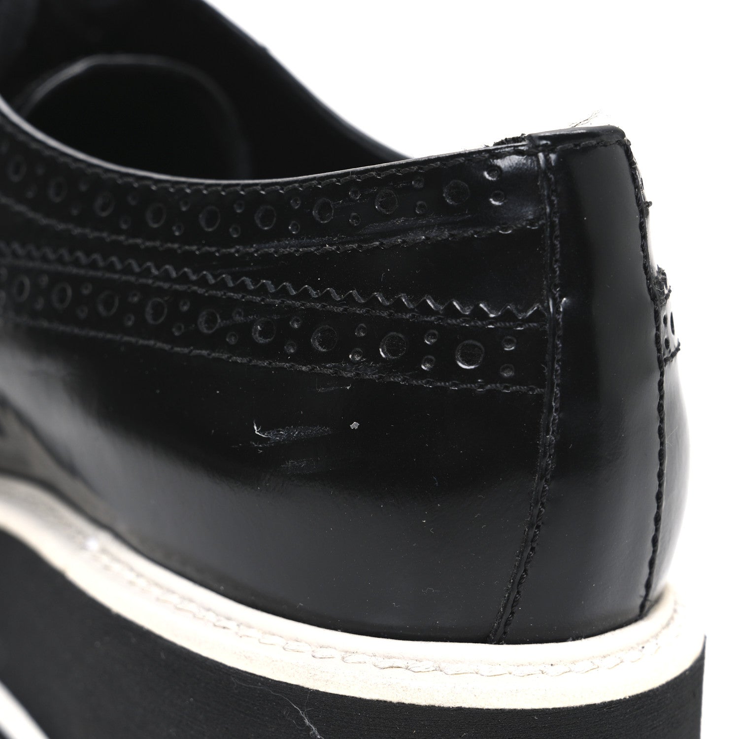 Prada Spazzolato Lace Up Loafers 38.5 Black 10 of 10