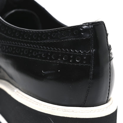 Prada Spazzolato Lace Up Loafers 38.5 Black 10 of 10