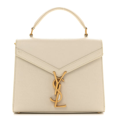 Saint Laurent Grain de Poudre Mini Classic Monogram Cassandra Top Handle Vintage White 1 of 11